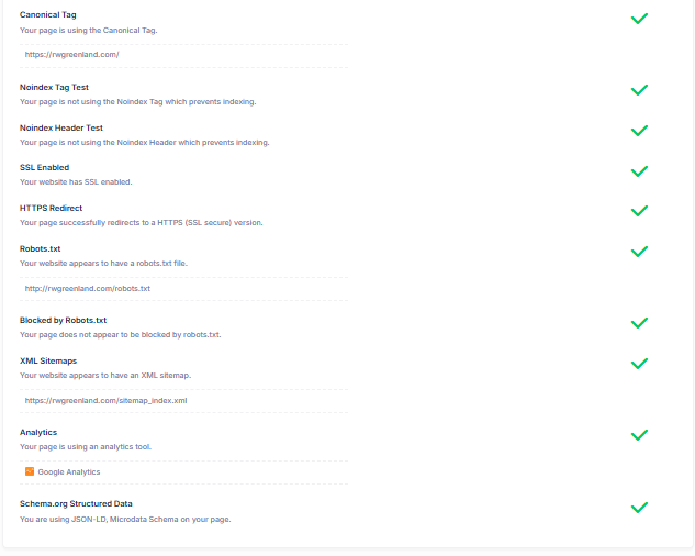 rw greenland project seo report Screenshot 4