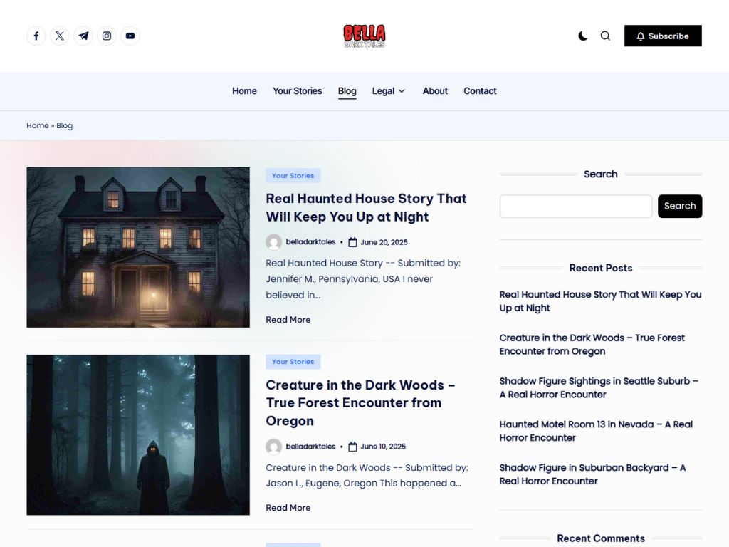 bella darktales website project